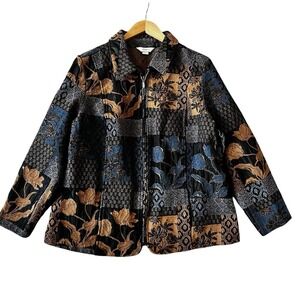 Christopher & Banks Womens 1X Embroidered Jacket Textured
